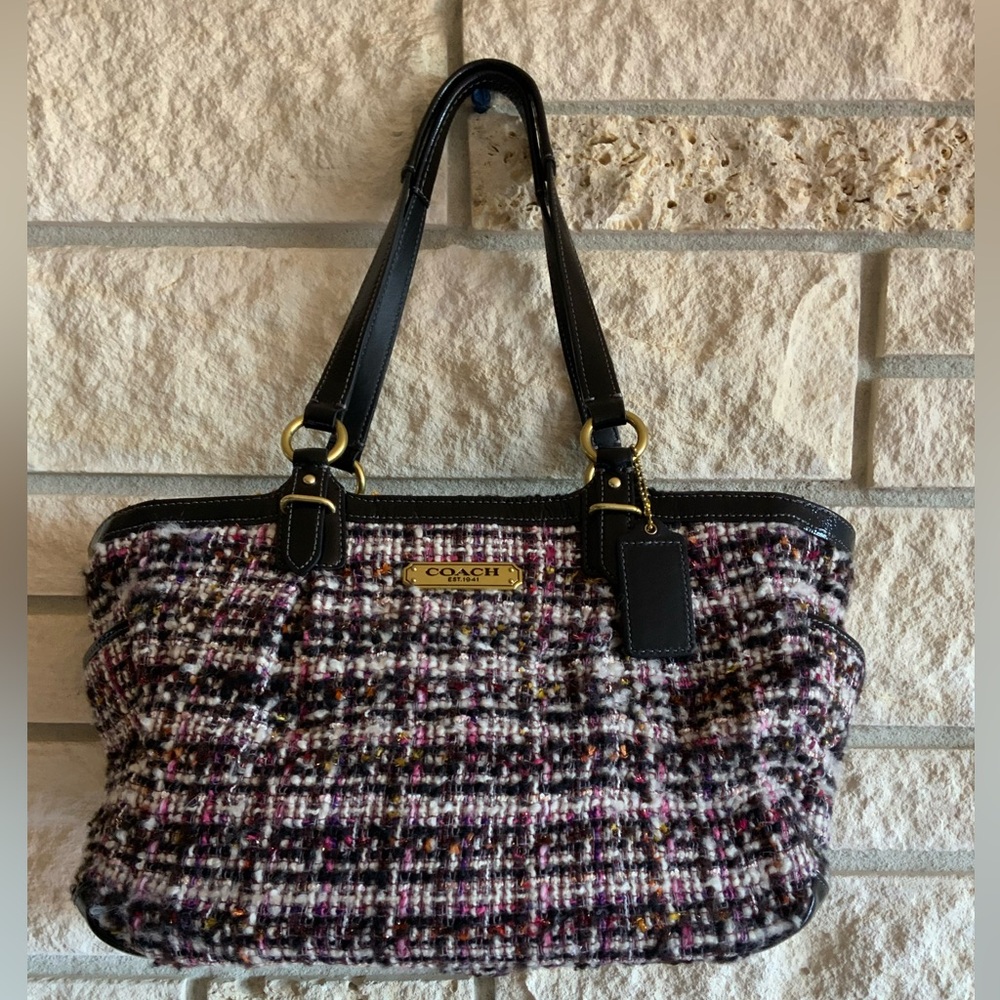 COACH MULTICOLOR TWEED TOTE